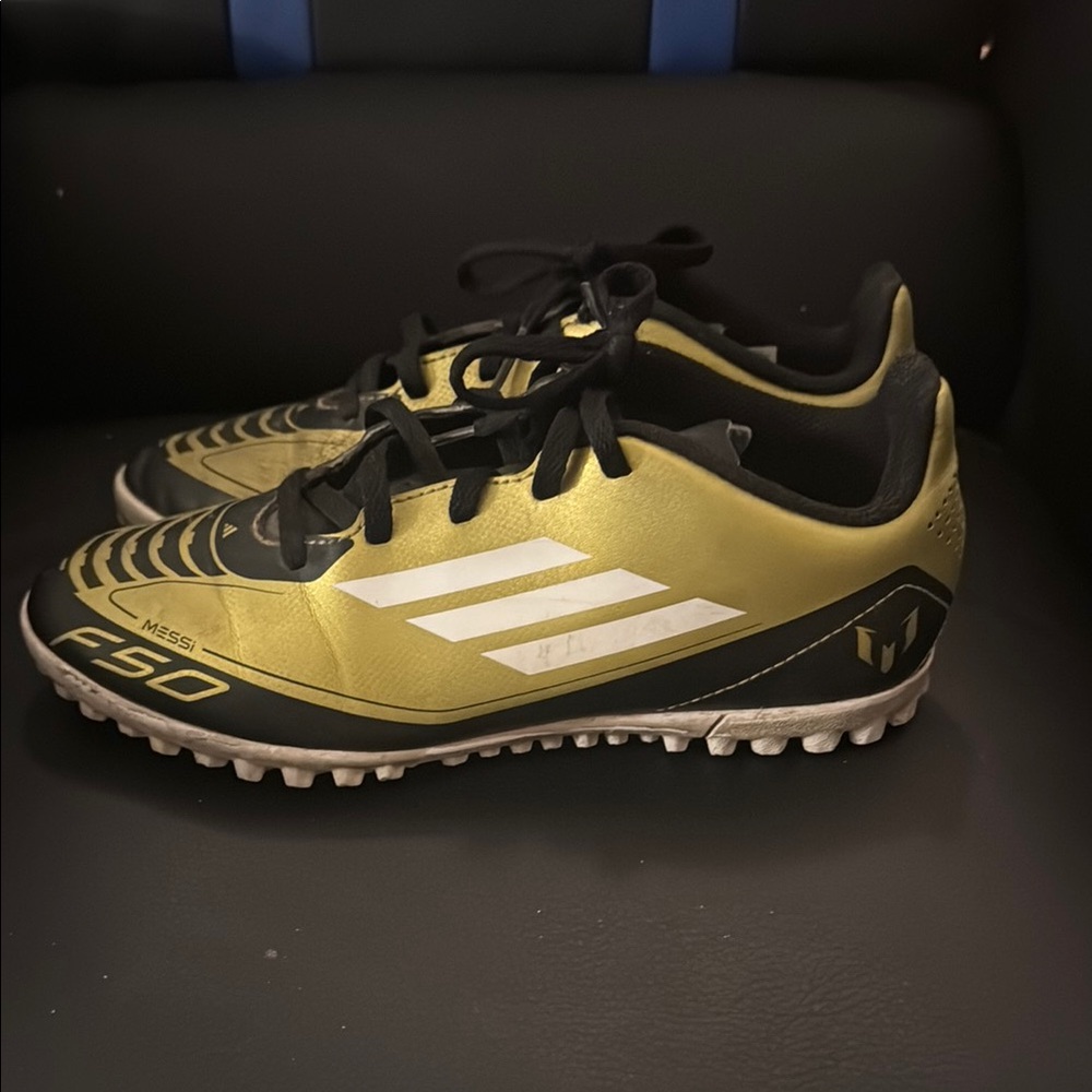 Adidas F50 Messi Turf Soccer Shoes Gold & Black